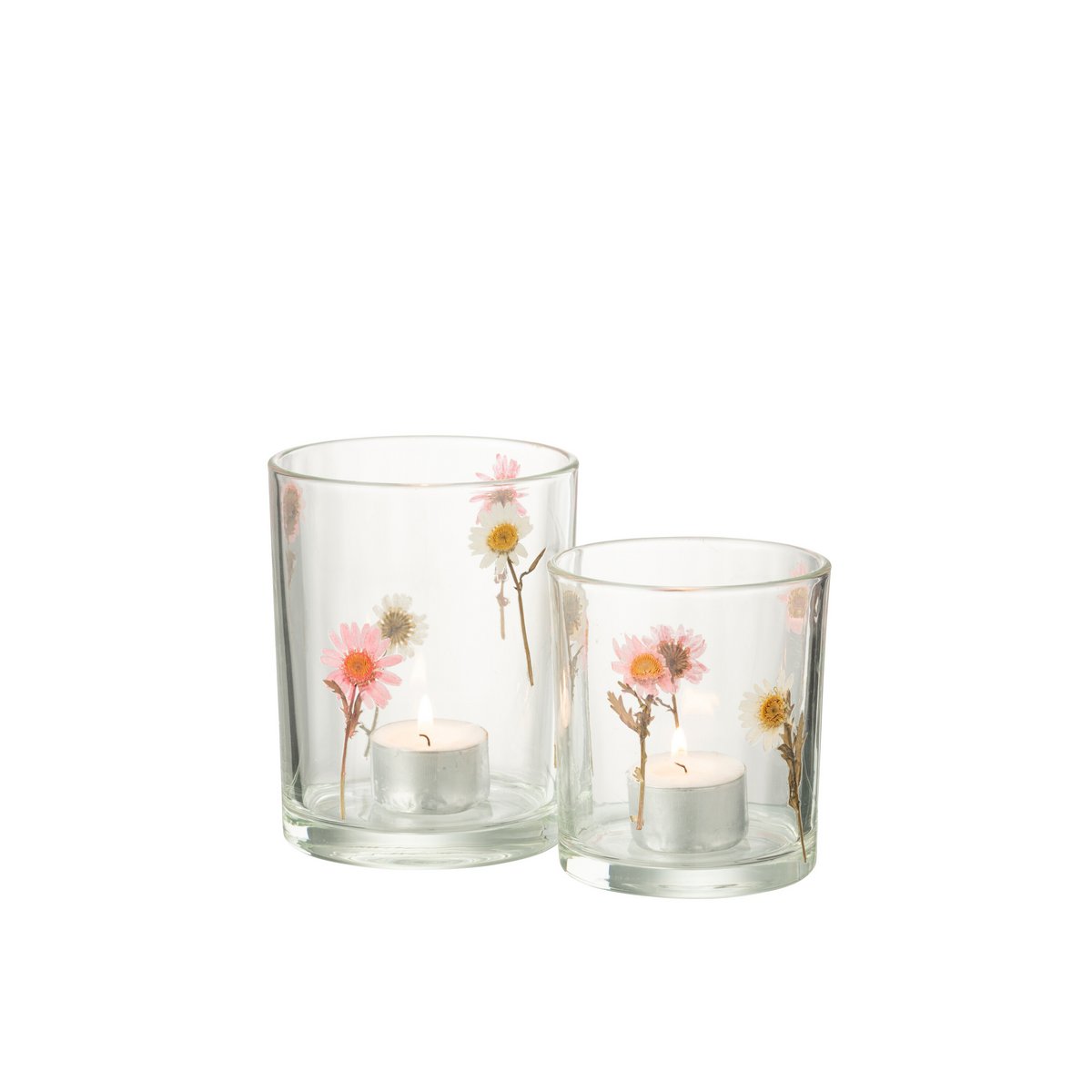 Lanterne Peggy Fleurs avec bougie à l'intérieur, éclairage doux