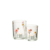 Lanterne Peggy Fleurs avec bougie à l'intérieur, éclairage doux