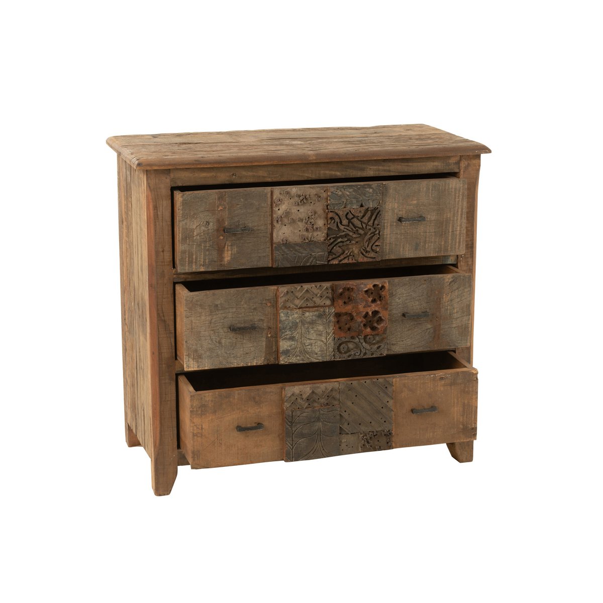 Zoom sur la finition bois vieilli de l'armoire J-Line