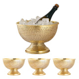 Bouteille refroidisseur à vin refroidisseur à 4 parties Métal Ø 29 cm Champagne refroidisseur Round Silver Gol Ice Skyhears Champagne