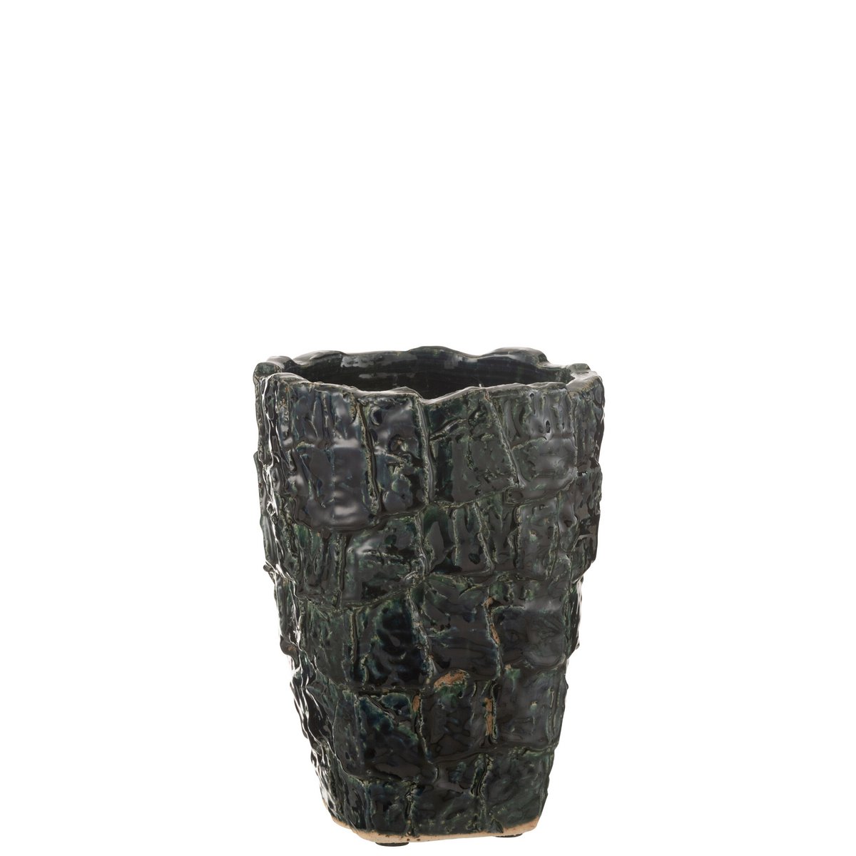 Vase Aoki en céramique vert pétrole, design moderne et élégant