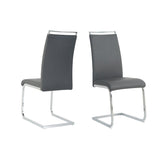 Chaise cantilever en simili-cuir noir avec structure en métal chromé