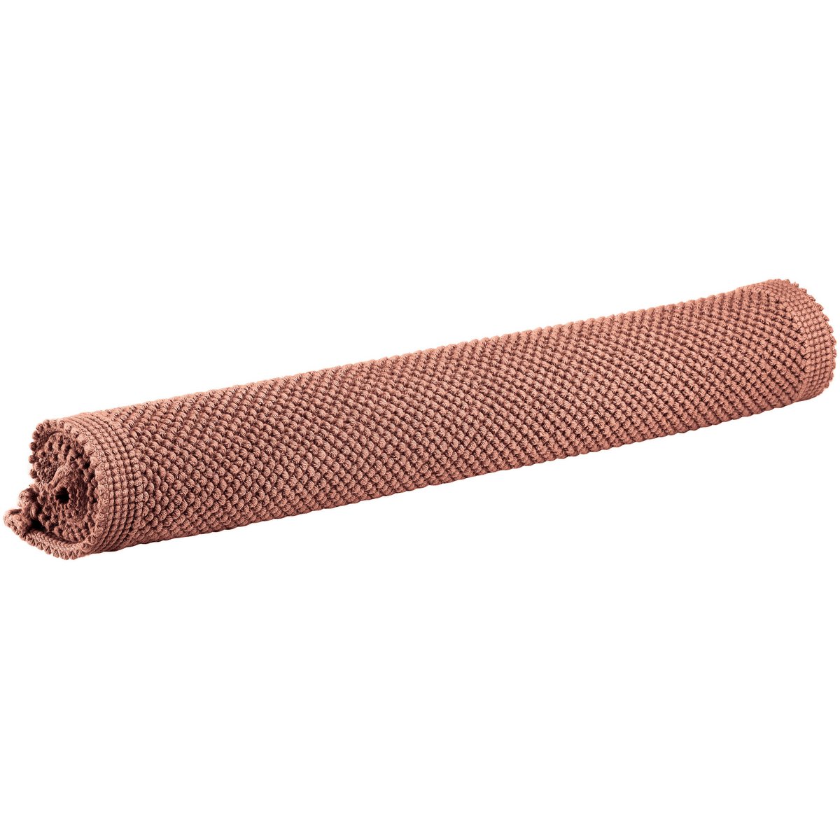 Tapis de bain Etia en terracotta, 54 x 64 cm, tissage jacquard