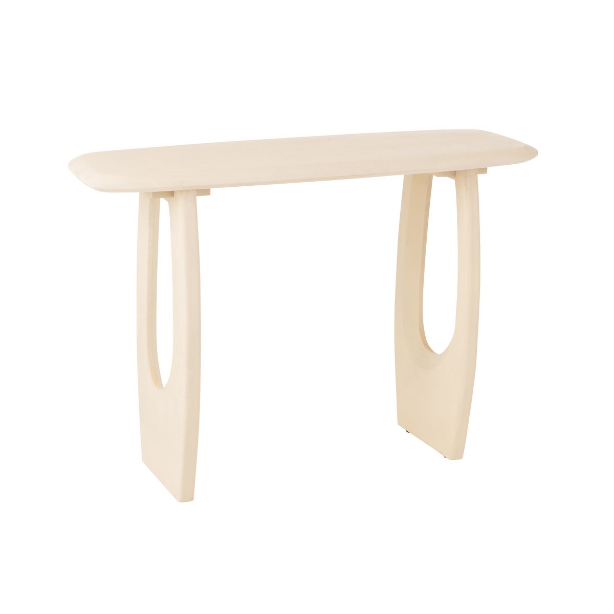 Console J-Line Mark en bois blanc, vue de face