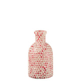 Vase J-Line en verre rose avec fleurs