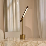 Lampe Livia en métal doré et bois