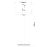 Lampe de table de batterie LED magnétique pour l'extérieur et à l'intérieur, en métal et en plastique en blanc, 36 cm de haut