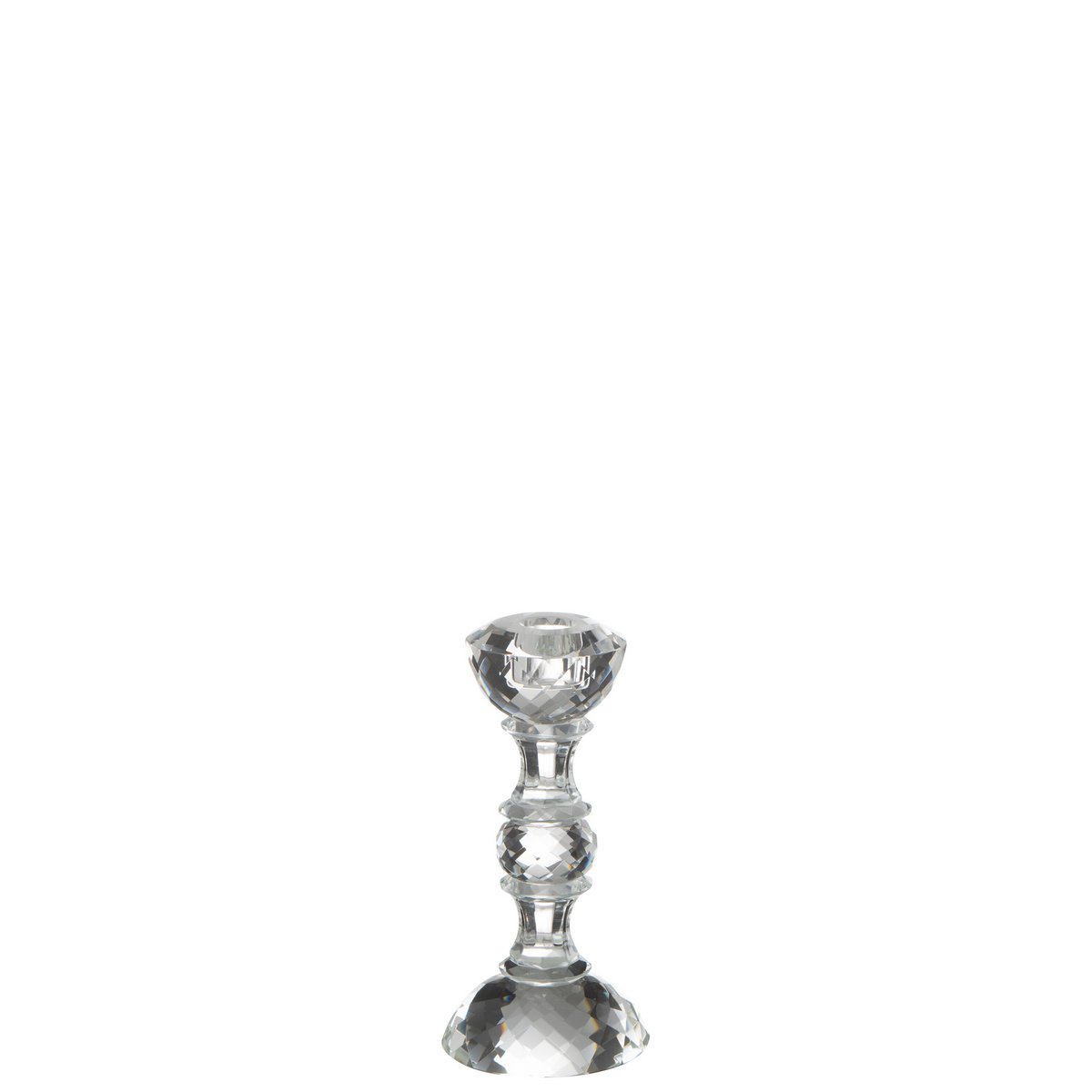 Bougeoir Marie en cristal transparent, design élégant et classique
