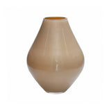 Vase Lesse sable pastel métallisé, forme élégante en poire avec finition brillante.