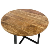 Table basse ronde 60 cm table de salon table d'appoint Cannes structure métal noir blanc argent antique