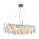 Lampe suspendue grosse argent 100x40cm