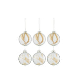 Boule de Noël J-Line en verre beige avec brindilles séchées