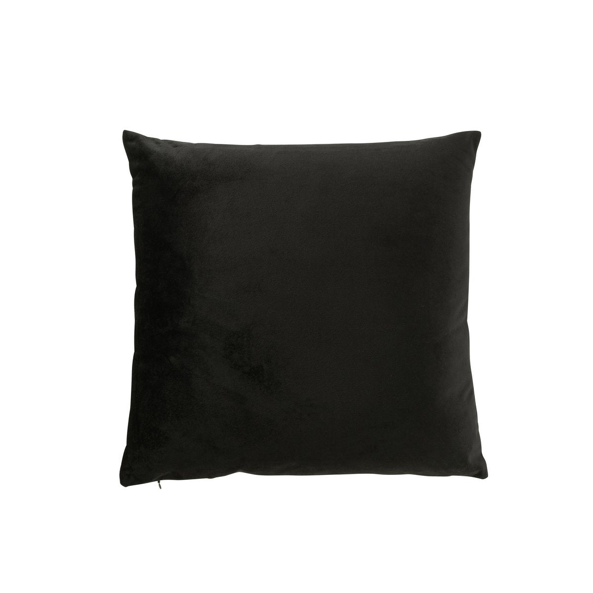 Coussin Raccoon J-Line en velours blanc et noir, vue de face