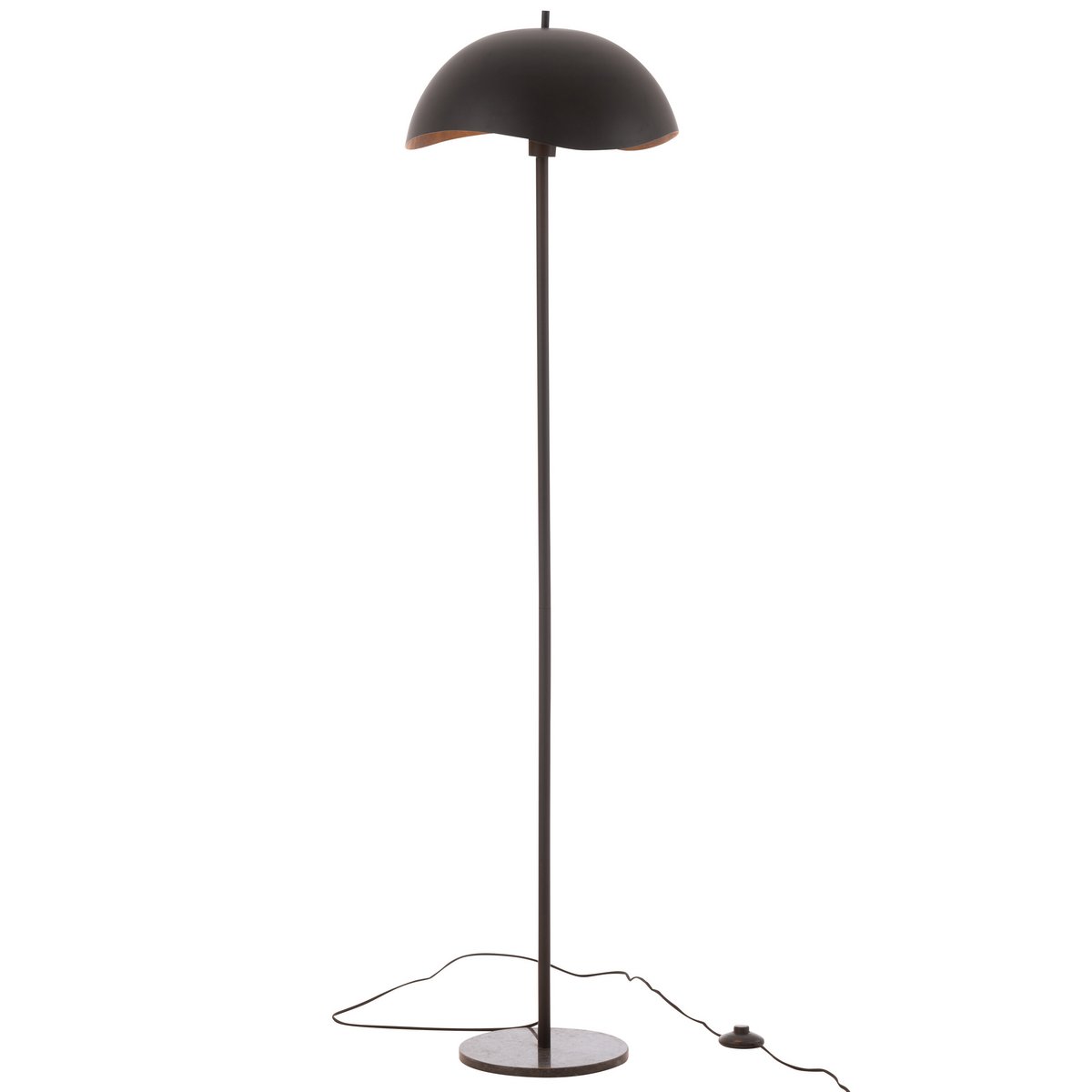 Lampadaire J-Line en métal noir avec base en marbre élégant