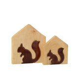 Écureuil en bois marron J-Line - détail du matériau