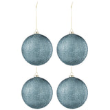 Boule de Noël Perles J-Line en verre bleu, design élégant et festif
