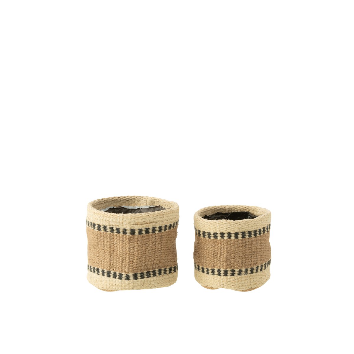 Panier J-Line Round + Band en jute naturel, vue de côté