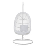 Chaise suspendue J-Line en acier blanc vue de face