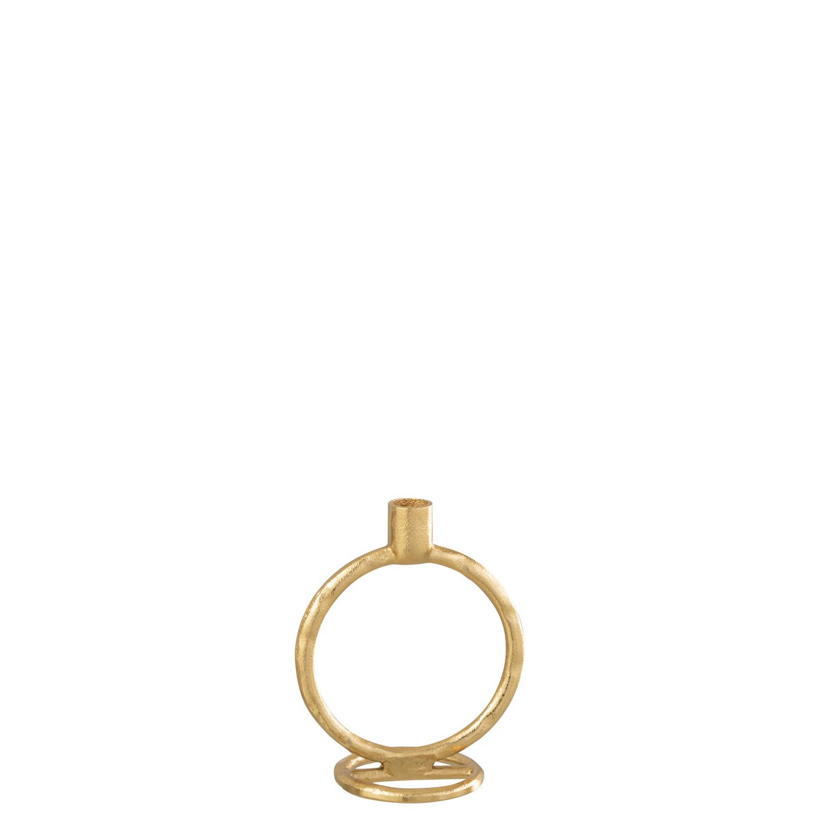 Bougeoir J-Line Ring en aluminium doré, éclairage doux