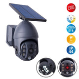 Lampe murale extérieure solaire LED "Moho" avec détecteur de mouvement et pli de caméra de sécurité, lumière murale en plastique en gris, avec LED intégrée