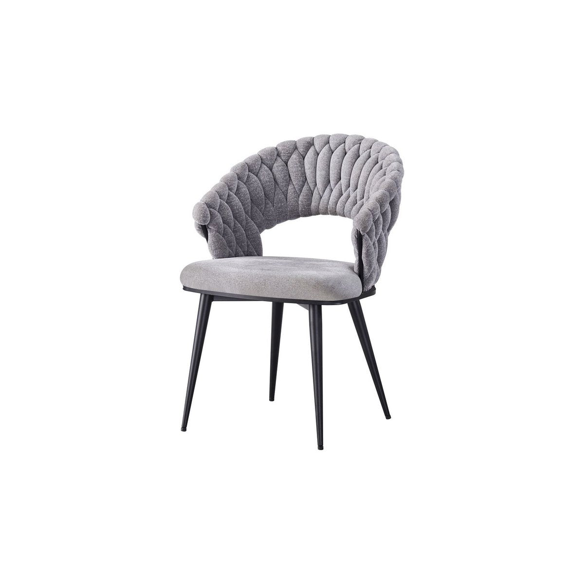 Chaise Wave Tressée Gris avec design moderne et élégant