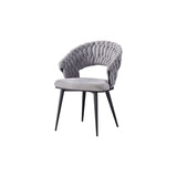 Chaise Wave Tressée Gris avec design moderne et élégant