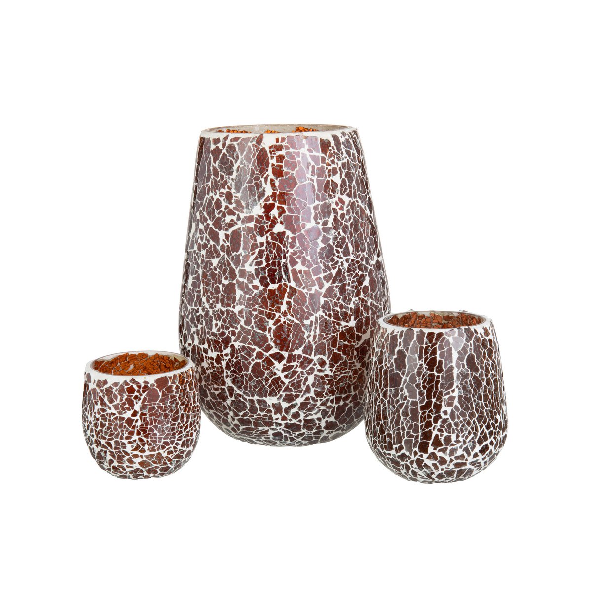 Bougeoir J-Line Ali en verre marron, ambiance chaleureuse