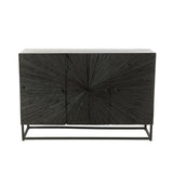 Armoire J-Line Shanil en bois et fer noir, vue de face