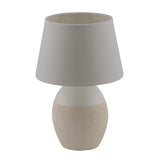 Lampe de table en céramique "Talia", lampe de table en céramique, beige / blanc, avec version E14, pour salle à manger, salon, couloir ou bureau, 31 cm de haut