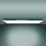 Panneau LED lampe au plafond "Nico", lampe au plafond métallique fonctionnelle et le plastique en blanc, avec des LED fixes et de nombreuses fonctions, idéales pour le bureau, la pratique ou l'atelier, environ 119,5 cm de long