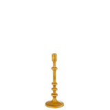 Bougeoir J-Line Classic en aluminium ocre, détail de la finition et du matériau.
