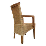 Chaises de salle à manger lot de 2 chaise en rotin avec accoudoirs tabac Perth chaise en osier fauteuil en rotin