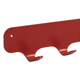 Gorillz Rounded Four Industrial Wall Coat Rack 4 Patères - Rouge