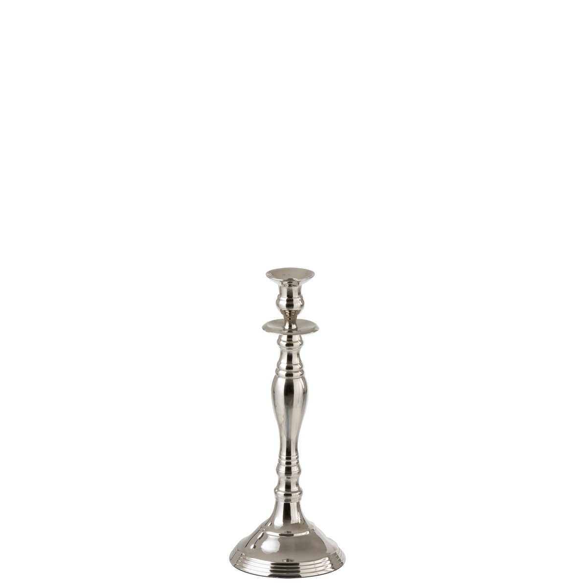 Bougeoir J-Line Classic avec une bougie allumée, lumière douce