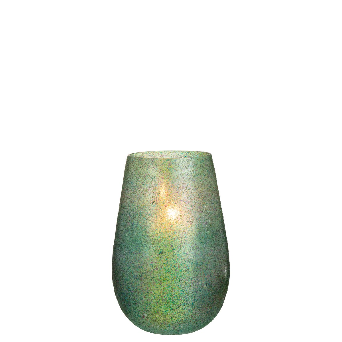 Bougeoir J-Line Tom, détail du verre vert translucide
