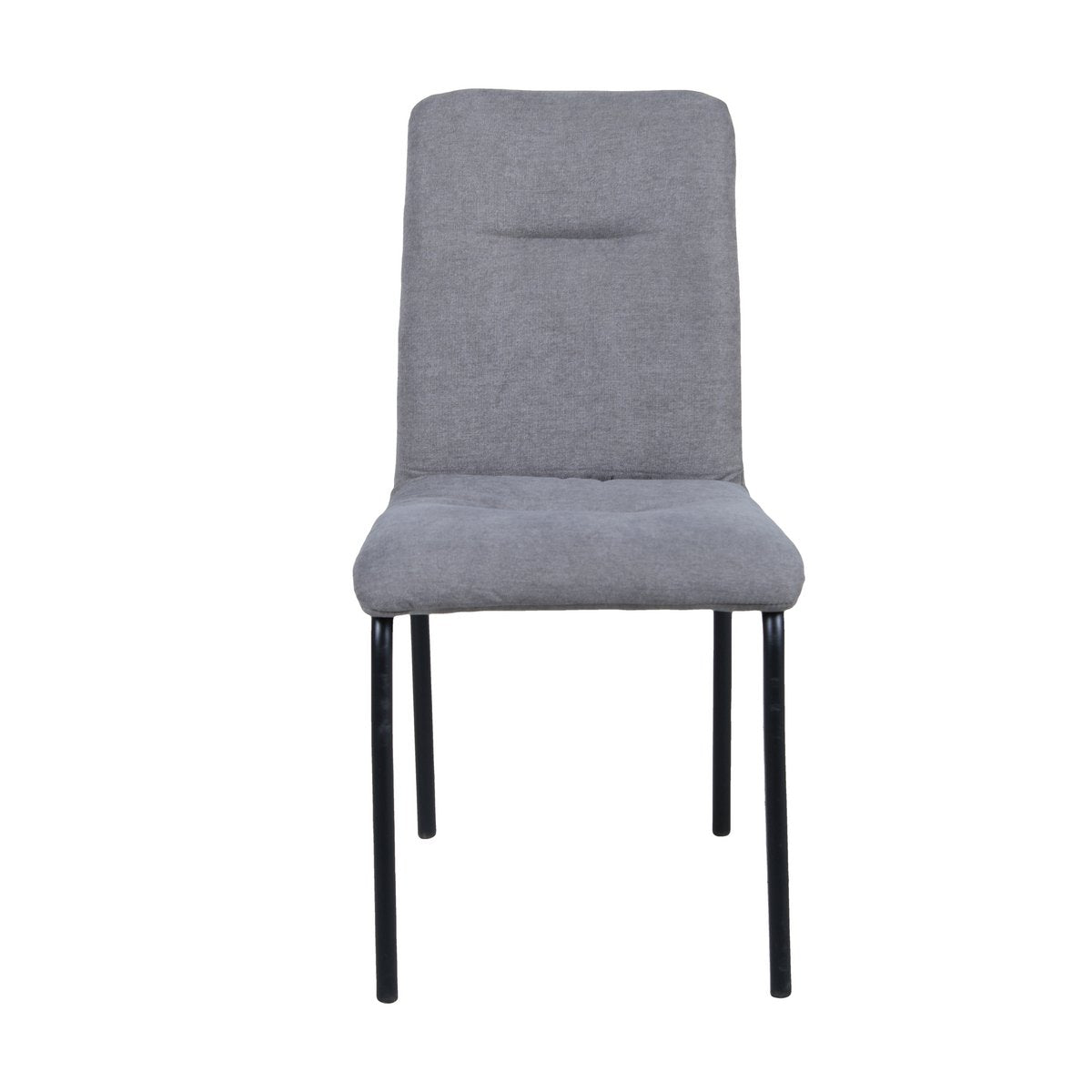 Chaise moderne en tissu avec cadre en acier, vue de face