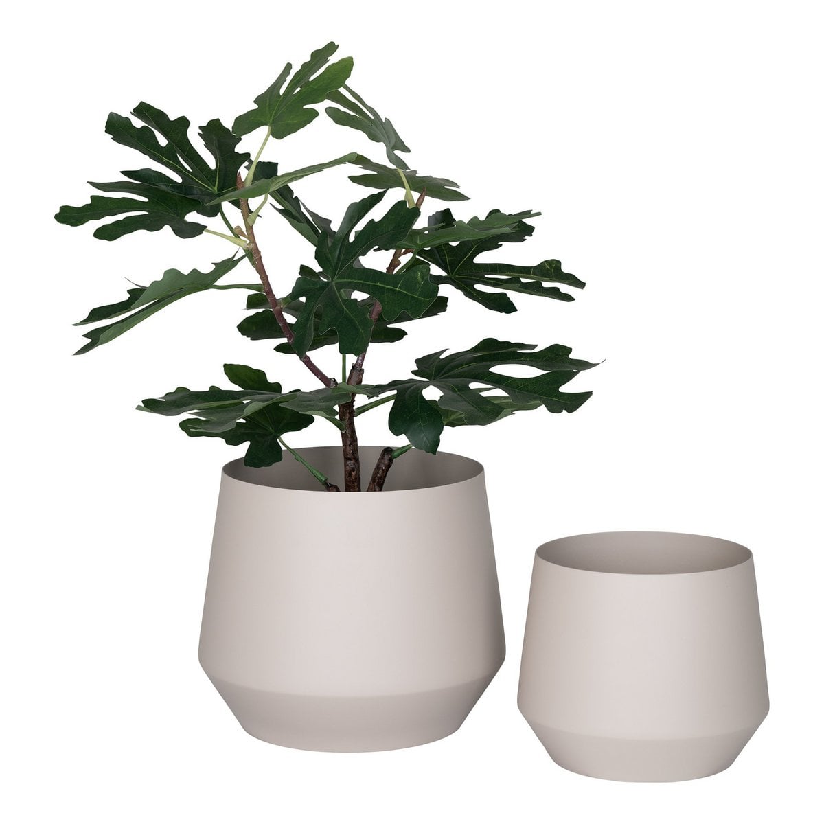 Ensemble de deux pots Trofa Flower Pot en acier, ambiance scandinave