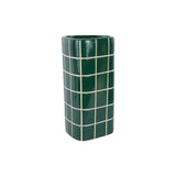 Vue latérale du Vase Triangulaire Rétro Vert, design unique