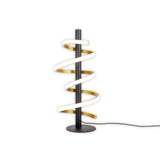 Lampe de table à LED "Belleza", lampe de table en métal moderne et en plastique en noir, or et blanc, avec des LED fermement construites, 50 cm de haut, l'éclairage pour le salon, la salle à manger, la chambre ou le bureau.