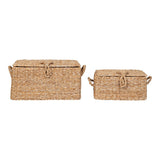 Paniers Bogra, texture naturelle en jonc de mer et structure en fer.