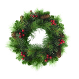Couronne de Noël LED "Noel" Décoration extérieure en métal et en plastique en vert et en or, avec des LED fermement installés