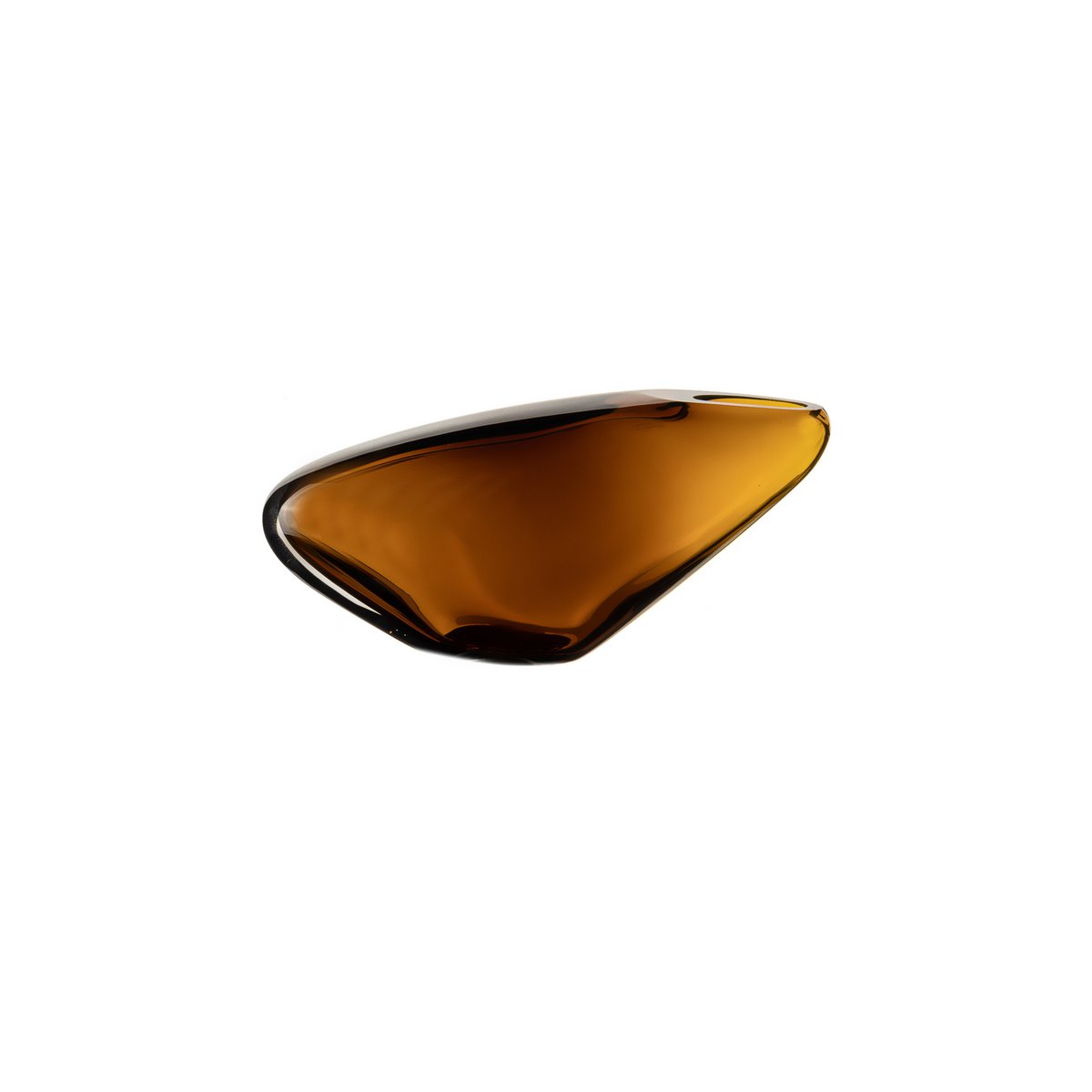 Vase en verre KOOKY13AM, design organique en couleur ambre, élégant et moderne.