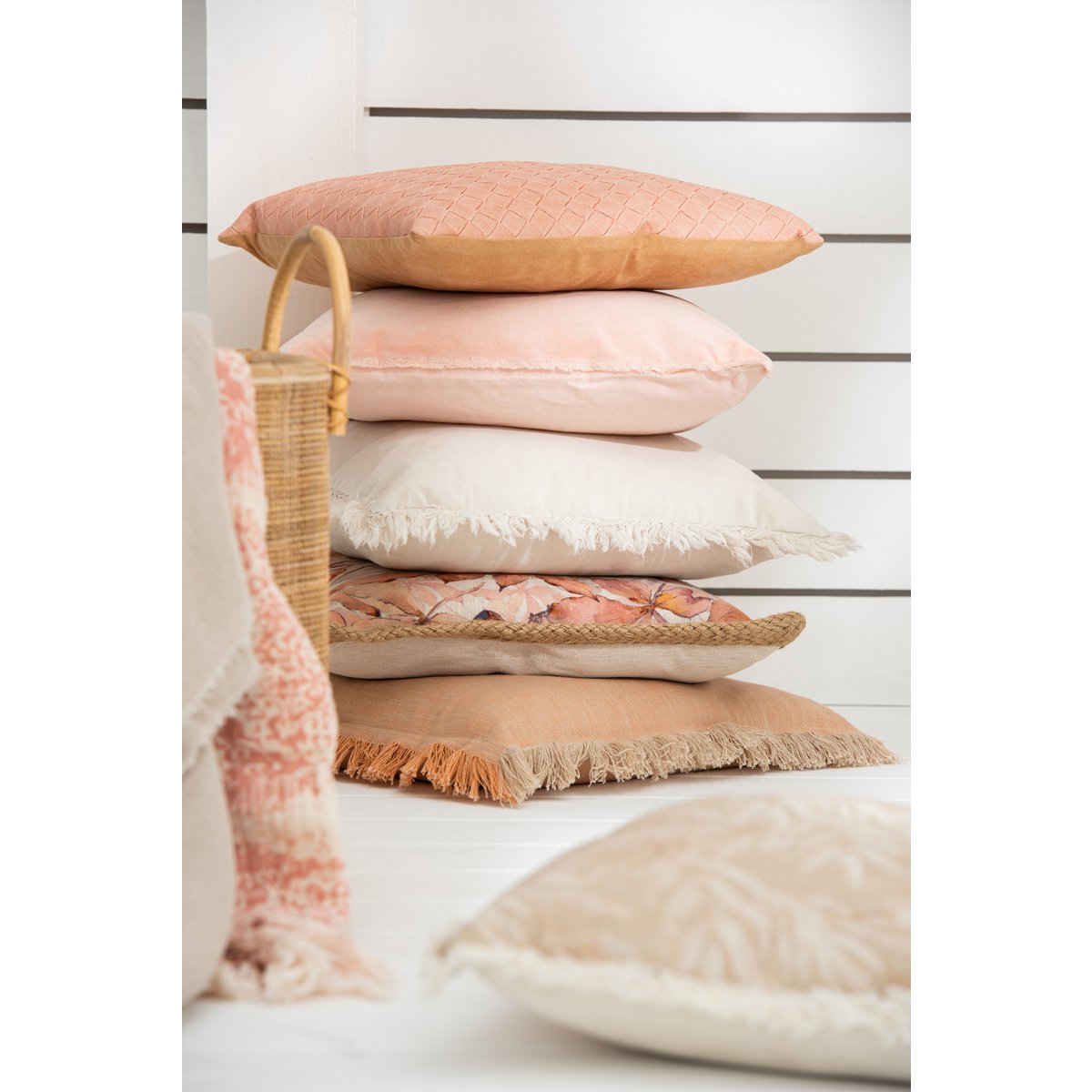 Zoom sur la texture du coussin J-Line Garden