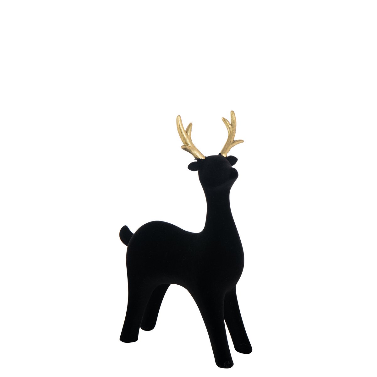 Sculpture Rendeer Velvet en polyresine noir, vue de face