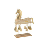 Cheval décoratif J-Line en bois et fer, design élégant et naturel