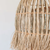 Plafonnier en jonc de mer – Lampe suspendue avec abat-jour Boho – Lampe suspendue naturelle – Grand abat-jour en jonc de mer en forme d'entonnoir LAMPUNG (Ø 40 cm)