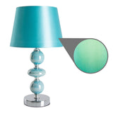Lampe de table en céramique "Araga" 36 cm de haut, lampe de table en métal, en céramique, avec des lames de texte, turquoise, avec socket E14, éclairage pour salle à manger, salon, couloir ou bureau