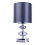 Tissu, lampe de table "Mali", lampe de table, textile en noir, avec douille E14, pour salle à manger, salon, couloir ou bureau, lampe de table pour salon ou salle à manger, lampe de chevet 28,5 cm de haut