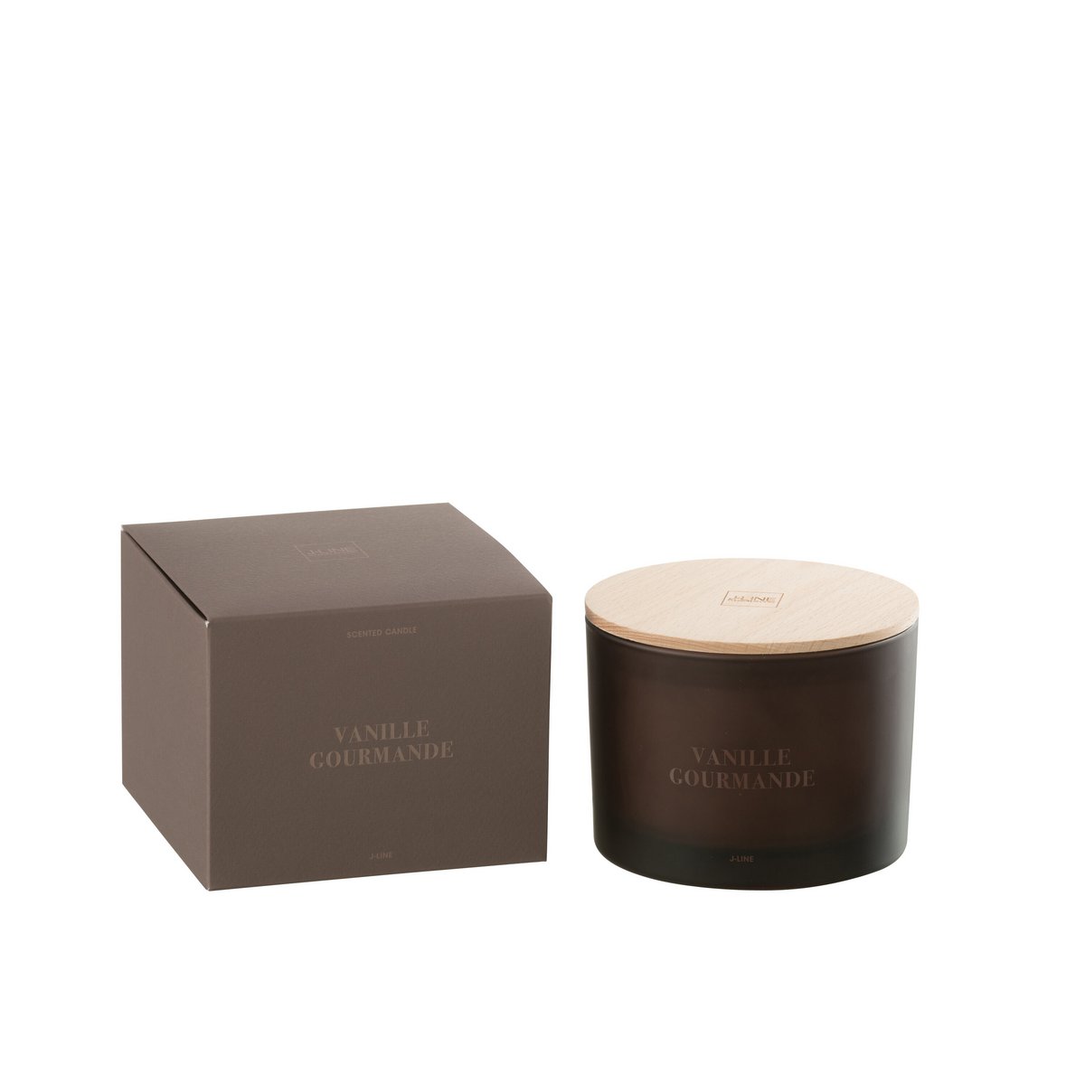 Bougie J-Line Vanille Gourmande, couleur marron, vue de face