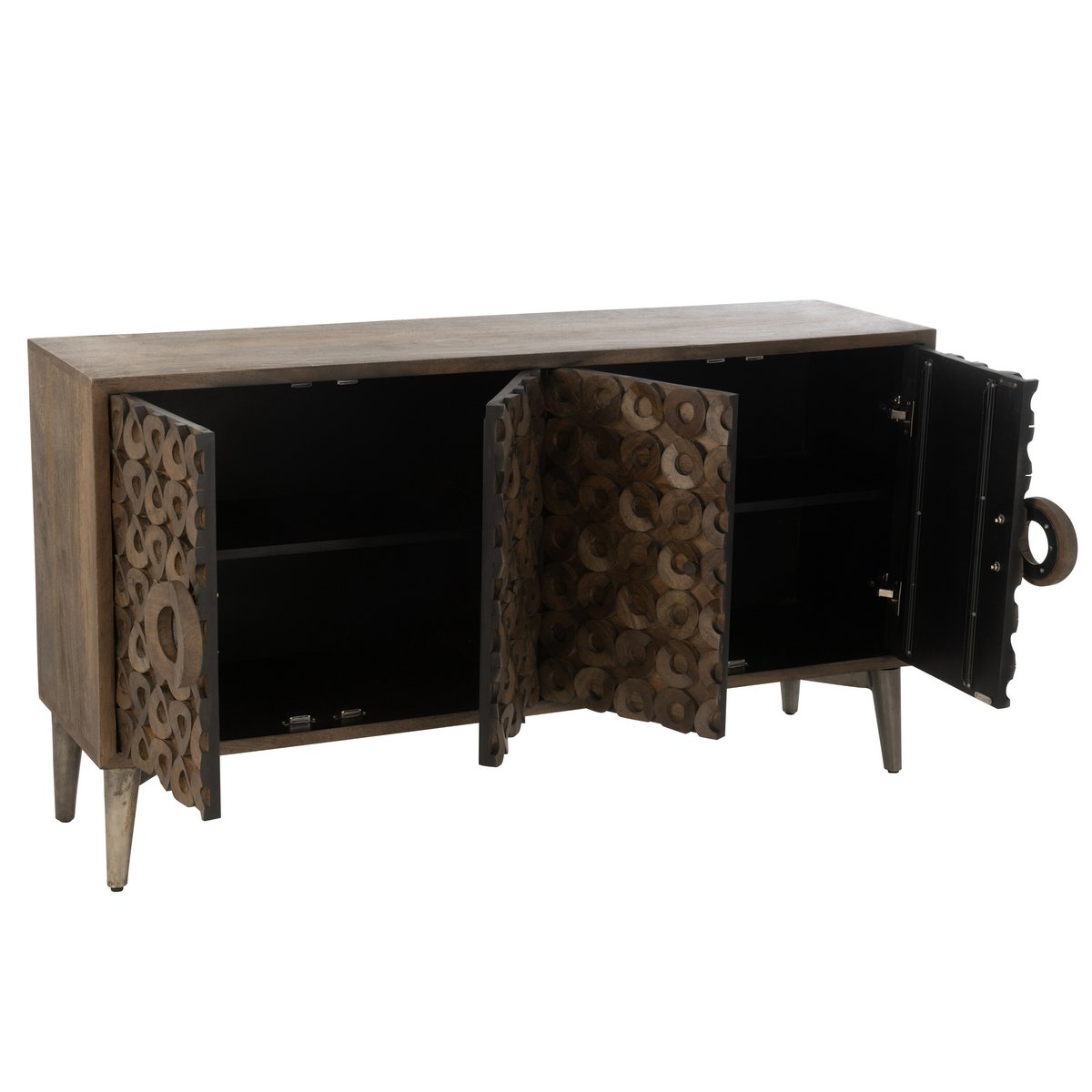 Buffet J-Line, portes ouvertes, rangement spacieux